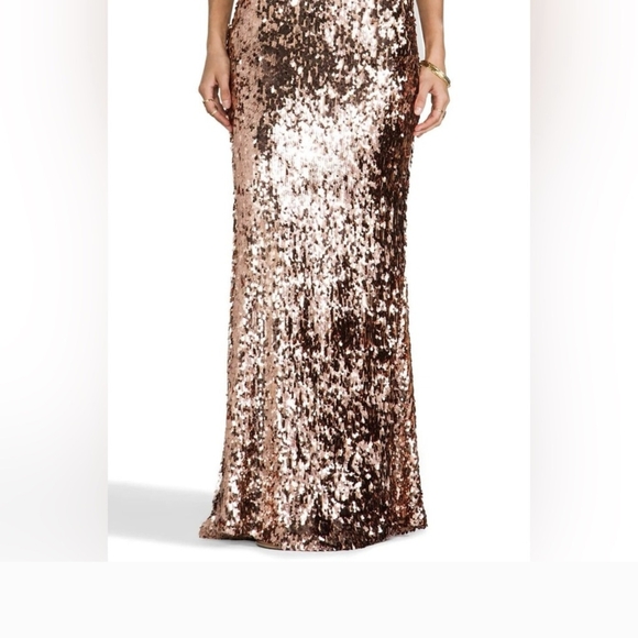 Free People Dresses & Skirts - Vintage "NWT","Free People", Maxi Rose Gold Sequence Long Skirt